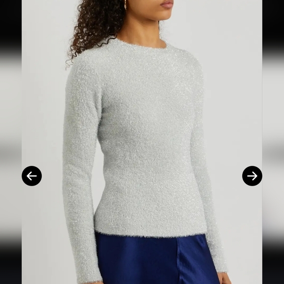 Vince Sweaters - New Vince. Tinsel-Weave Brushed-Knit Jumper -‎ Grey Medium